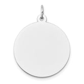 14K White Gold Round Disc Charm